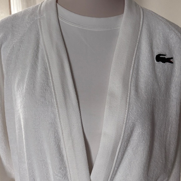 NWT Lacoste Classic Pique White Robe - Picture 5 of 10